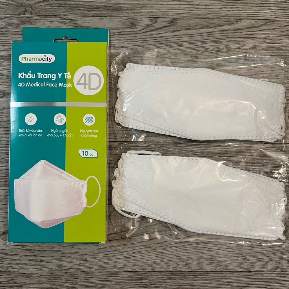 PHARMCITY 4D MEDICAL FACE MASKS (White only) 10Pcs/box